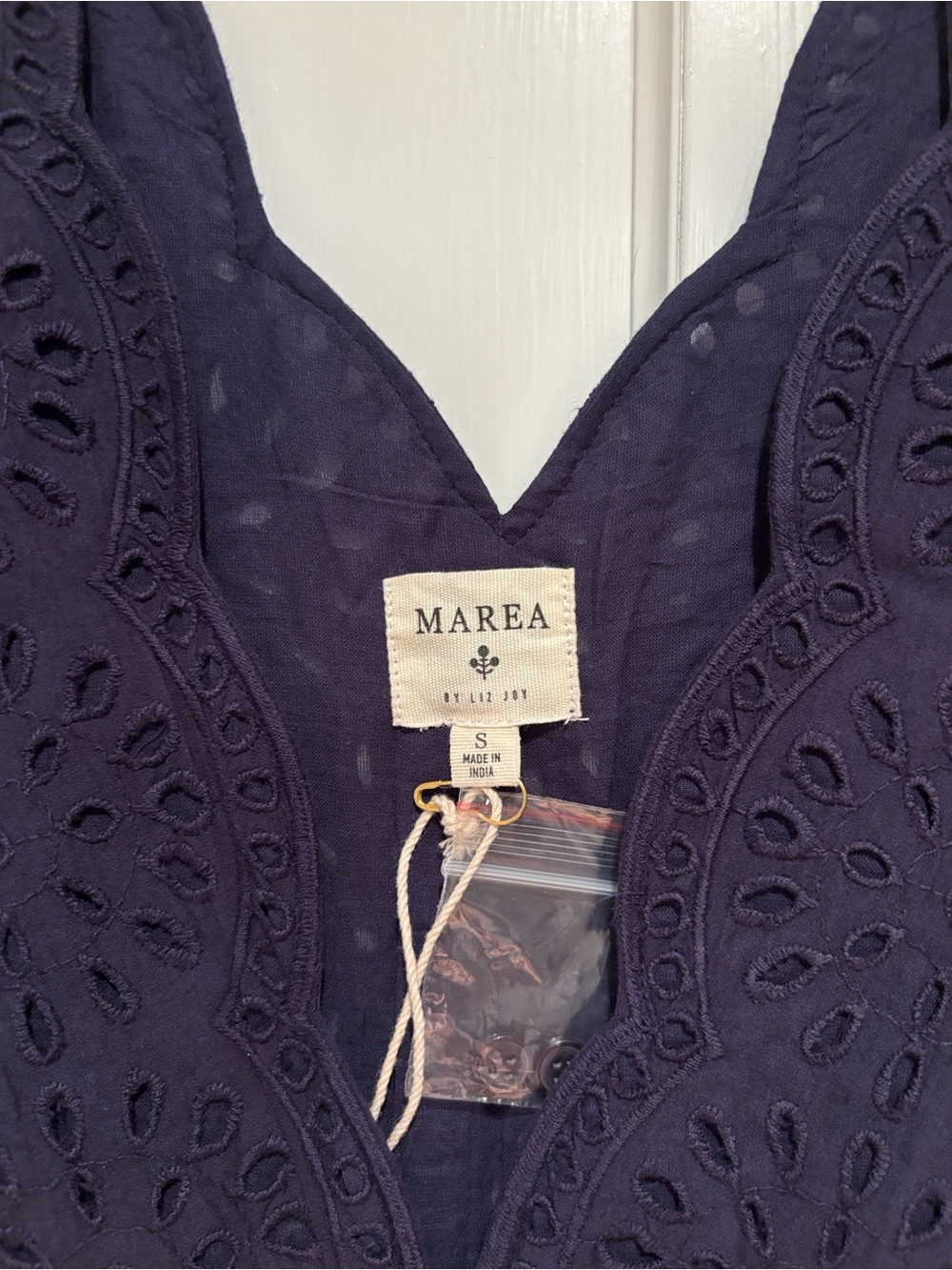 Fiona Dress in Navy Denim Eyelet, Size Small, NWT! - Picture 6 of 9